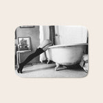 Head Over Heals - Female in Stockings in Vintage Parisian Bathtub black and white photography - photographs wall decor Bath Mat Gallery Image 1