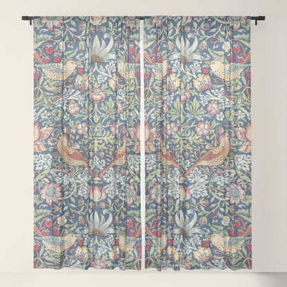 Strawberry Thief by William Morris Window Curtain Gallery Image 21