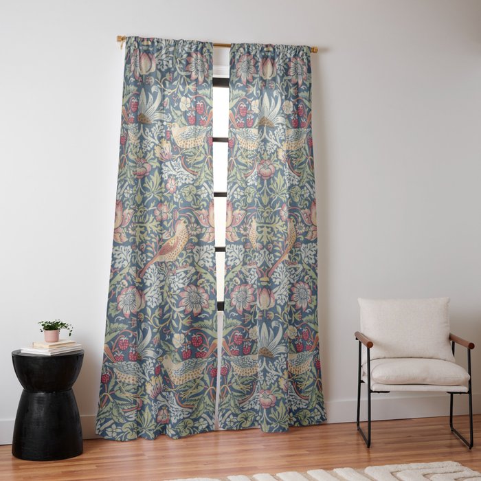Strawberry Thief by William Morris Window Curtain Gallery Image 10