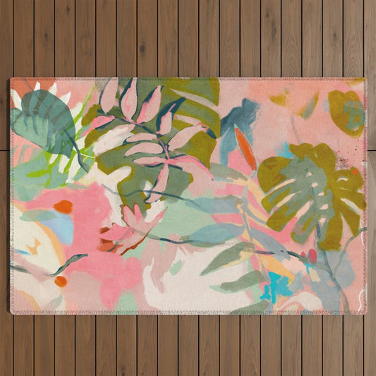 tropical home jungle abstract Outdoor Rug Gallery Image 2