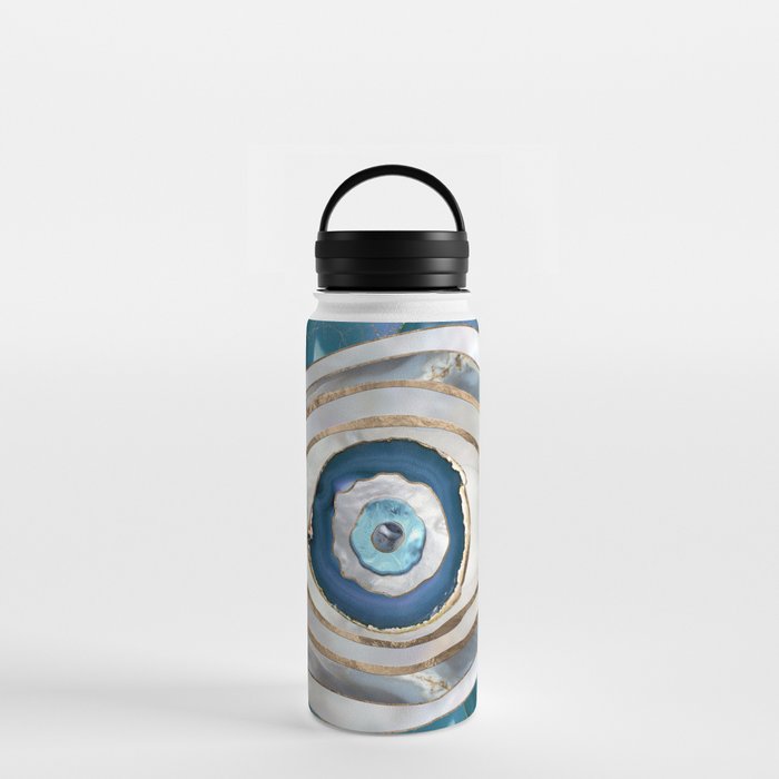 Evil Eye Mineral textures and gold Water Bottle Gallery Image 3