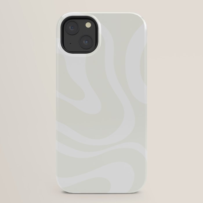 Modern Liquid Swirl Abstract Pattern in Barely There Eggshell on White iPhone Case Gallery Image 22