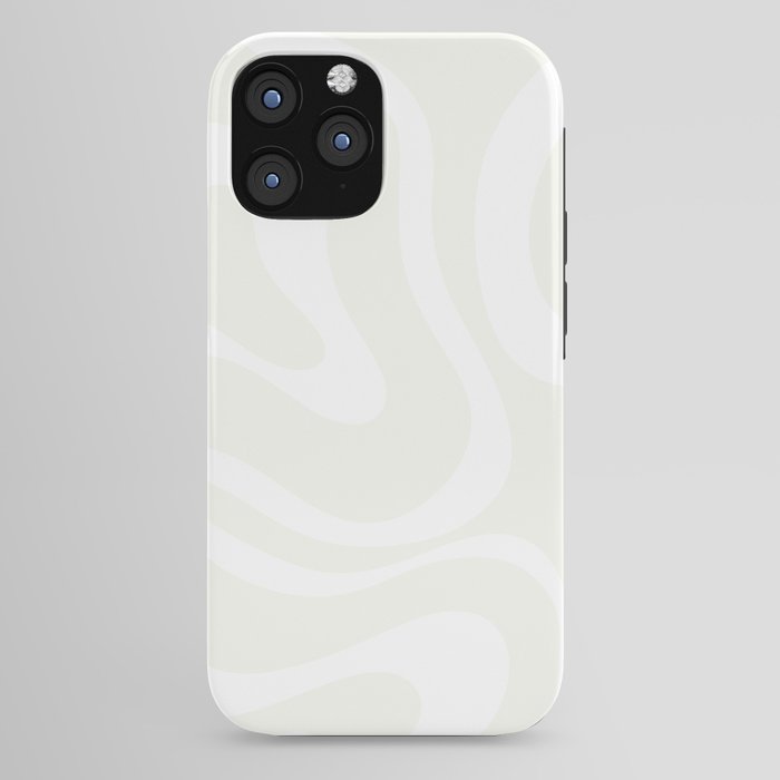 Modern Liquid Swirl Abstract Pattern in Barely There Eggshell on White iPhone Case Gallery Image 44