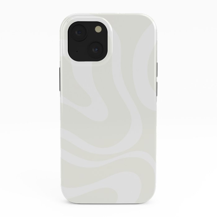 Modern Liquid Swirl Abstract Pattern in Barely There Eggshell on White iPhone Case Gallery Image 38