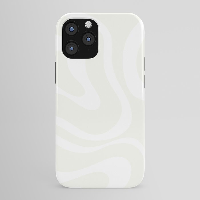 Modern Liquid Swirl Abstract Pattern in Barely There Eggshell on White iPhone Case Gallery Image 43