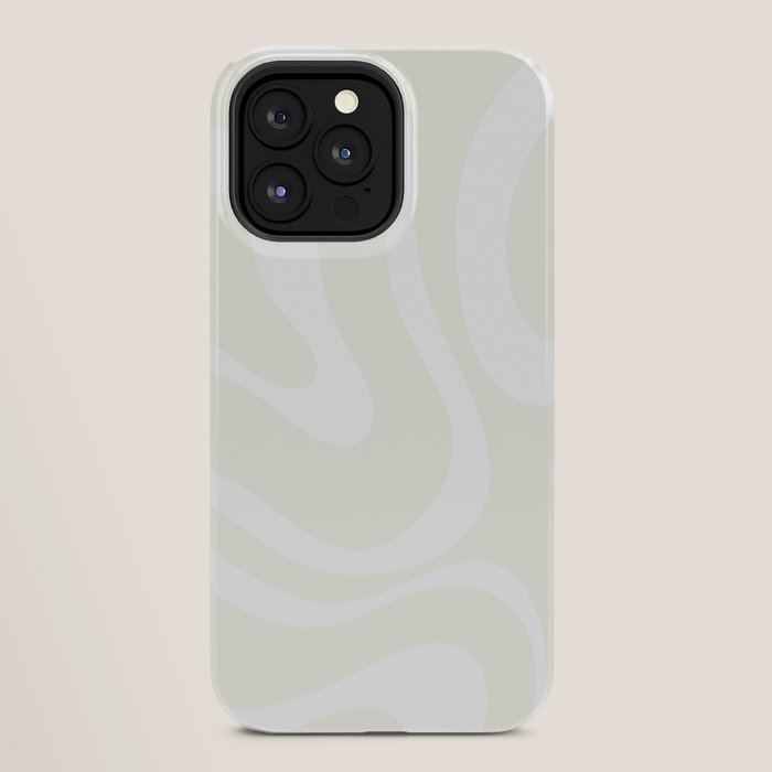 Modern Liquid Swirl Abstract Pattern in Barely There Eggshell on White iPhone Case Gallery Image 28