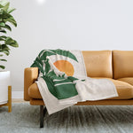 Tropical Forest Sunset / Mid Century Abstract Shapes Throw Blanket Gallery Image 1