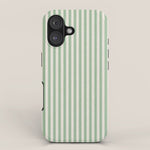 French Green Ticker Stripe iPhone Case Gallery Image 1