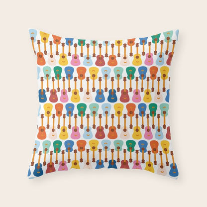 Colorful Guitars Throw Pillow Gallery Image 4