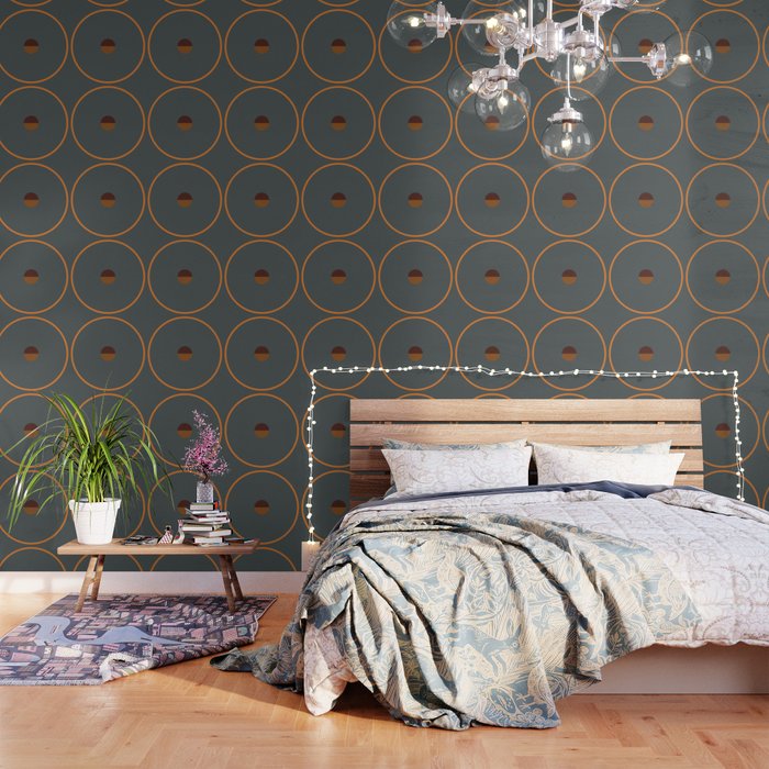 catch II anthracite and ocher Wallpaper Gallery Image 3