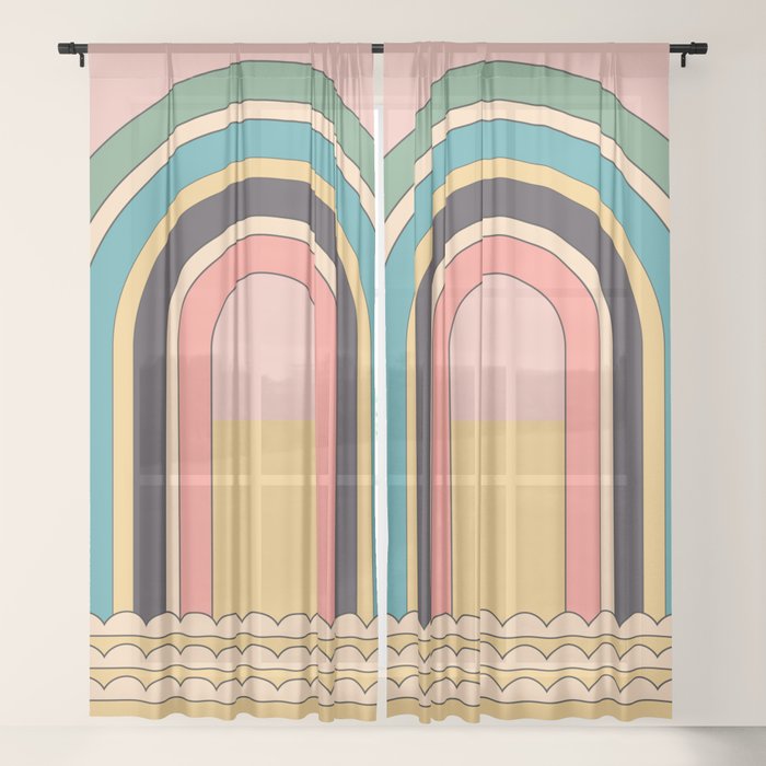 Geometric Abstraction Rainbow Window Curtain Gallery Image 21