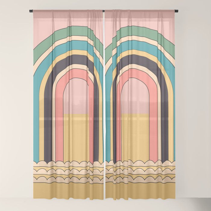 Geometric Abstraction Rainbow Window Curtain Gallery Image 22