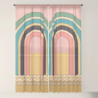 Geometric Abstraction Rainbow Window Curtain Gallery Image 22