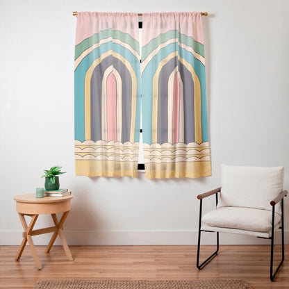 Geometric Abstraction Rainbow Window Curtain Gallery Image 15
