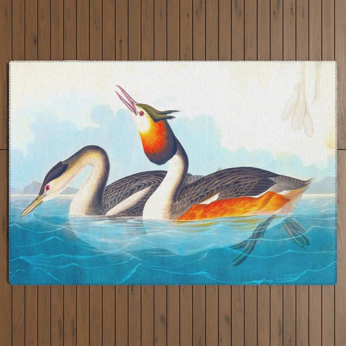 Great Crested Grebe Bird Outdoor Rug Gallery Image 3