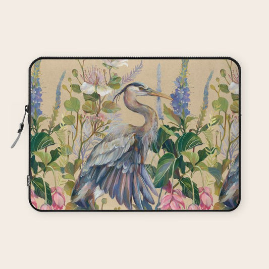 Blue Heron Floral Laptop Sleeve Gallery Image 1