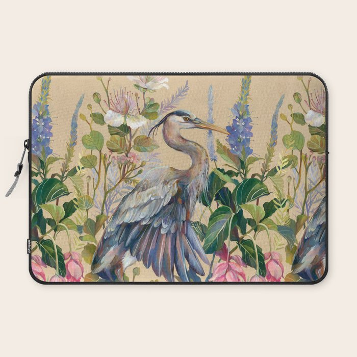 Blue Heron Floral Laptop Sleeve Gallery Image 2
