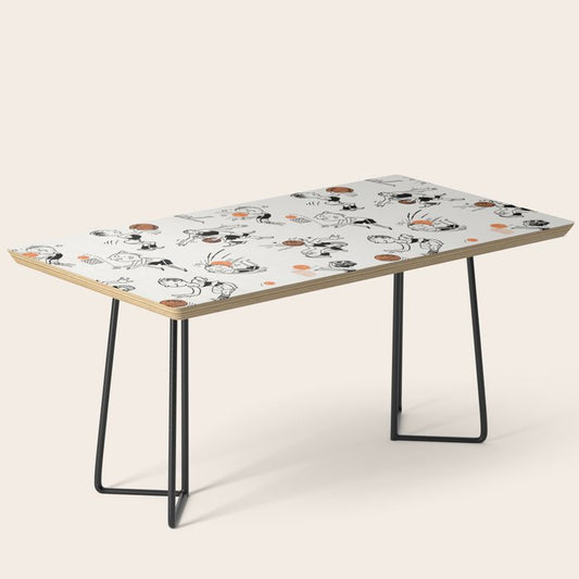 Basketball Fun Comic Illustration Pattern with Balls on Grey Background Coffee Table Gallery Image 1