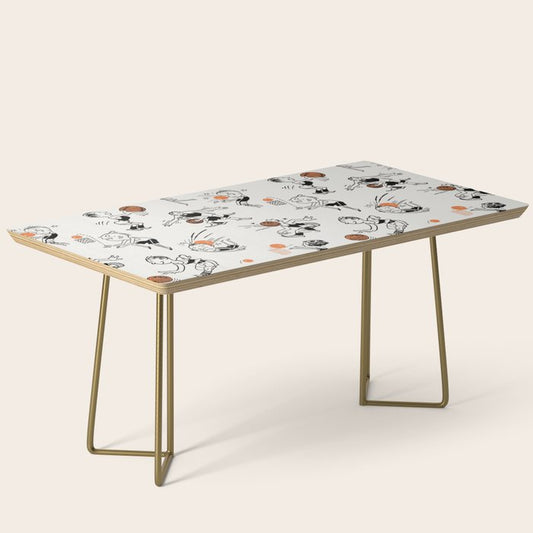 Basketball Fun Comic Illustration Pattern with Balls on Grey Background Coffee Table Gallery Image 2