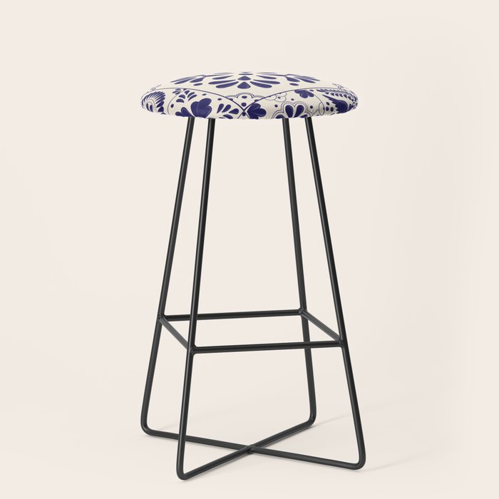 Blue Mexican Talavera Pattern by Akbaly Stool Gallery Image 1