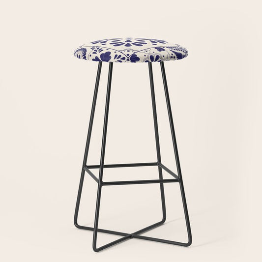 Blue Mexican Talavera Pattern by Akbaly Stool Gallery Image 1