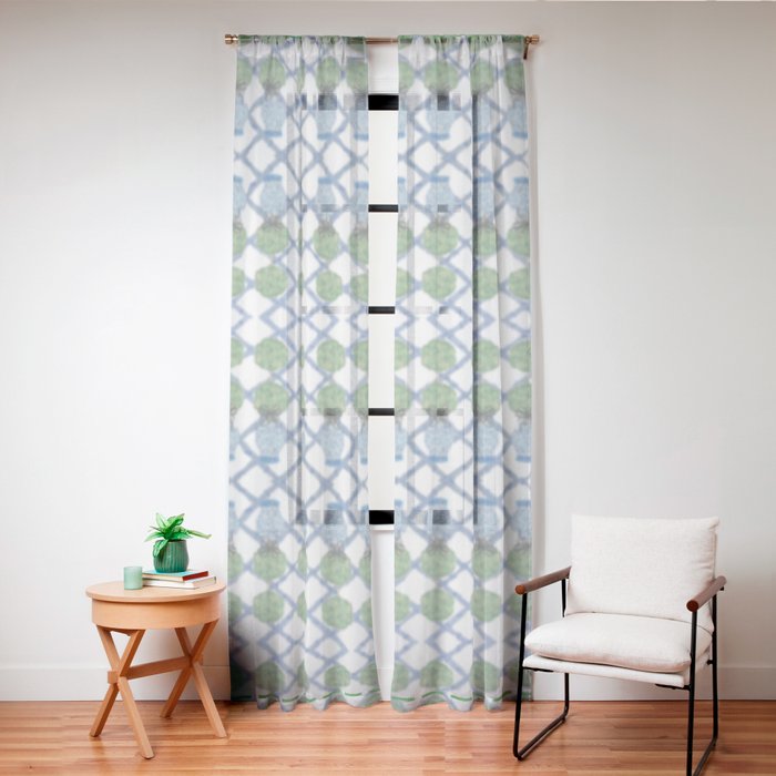 Hand Painted Ginger Jar Chinoiserie Pattern Window Curtain Gallery Image 20