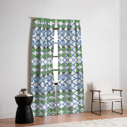 Hand Painted Ginger Jar Chinoiserie Pattern Window Curtain Gallery Image 6