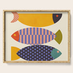 mid century abstract fishes Serving Tray Gallery Image 1