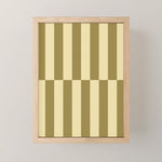 Strippy - Butter and Olive Mini Art Print Gallery Image 1