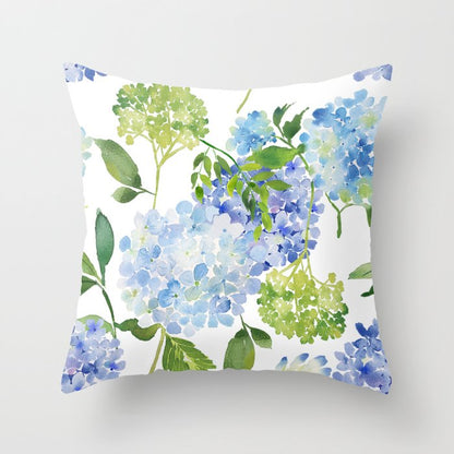 Blue Hydrangea Flowers Throw Pillow Gallery Image 6