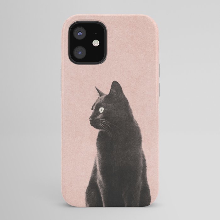 MINIMAL ANIMAL / Black Cat - peach iPhone Case Gallery Image 42