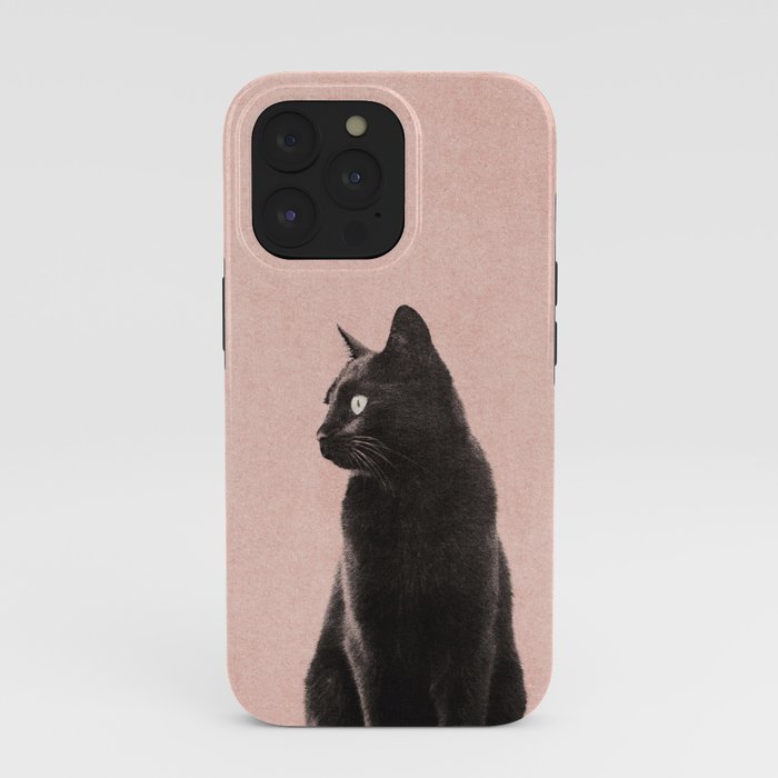 MINIMAL ANIMAL / Black Cat - peach iPhone Case Gallery Image 39
