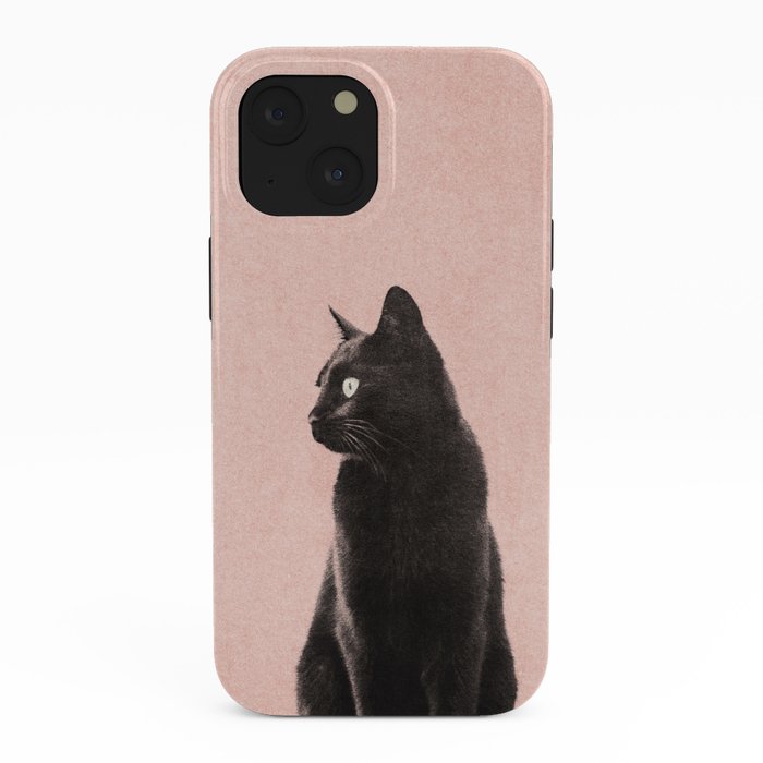 MINIMAL ANIMAL / Black Cat - peach iPhone Case Gallery Image 38