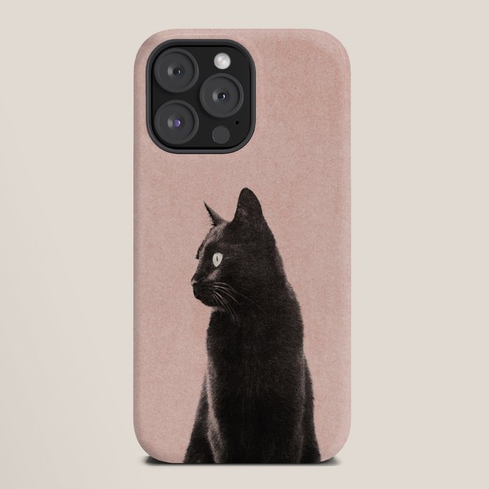 MINIMAL ANIMAL / Black Cat - peach iPhone Case Gallery Image 20
