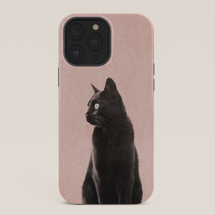 MINIMAL ANIMAL / Black Cat - peach iPhone Case Gallery Image 36