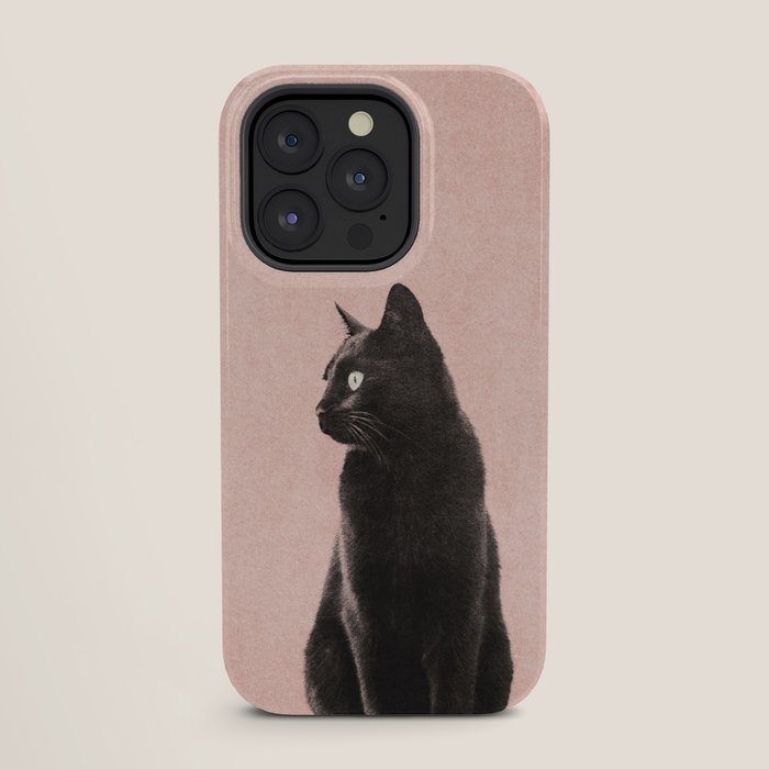 MINIMAL ANIMAL / Black Cat - peach iPhone Case Gallery Image 27