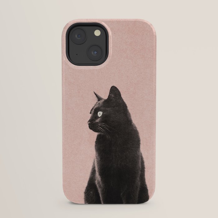 MINIMAL ANIMAL / Black Cat - peach iPhone Case Gallery Image 29