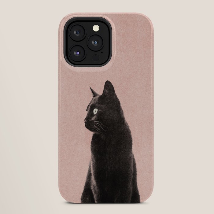 MINIMAL ANIMAL / Black Cat - peach iPhone Case Gallery Image 28