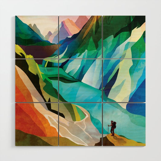 Hiking girl Wood Wall Art Gallery Image 1