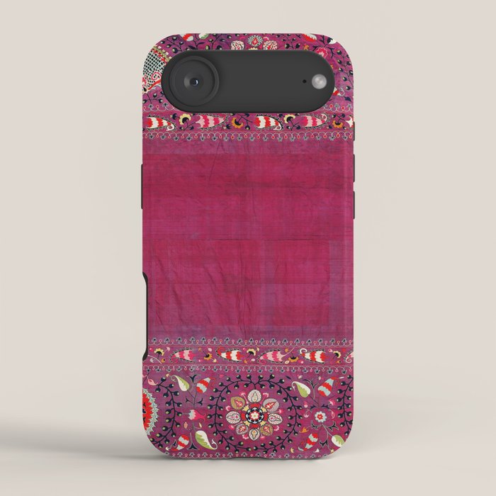 Shakhrisyabz Southwest Uzbekistan Suzani Embroidery Print iPhone Case Gallery Image 2