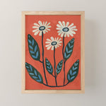 Terracotta Abstract Daisy Flowers Mini Art Print Gallery Image 1
