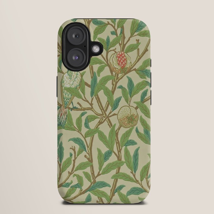William Morris Bird & Pomegranate Bayleaf and Cream iPhone Case Gallery Image 9