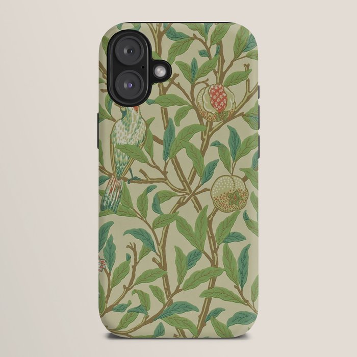 William Morris Bird & Pomegranate Bayleaf and Cream iPhone Case Gallery Image 10