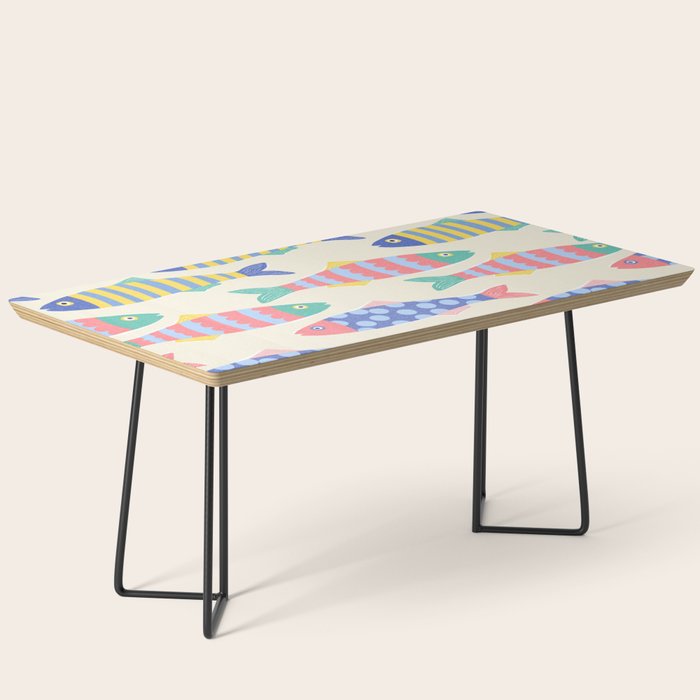 SEA LA VIE - Coastal Pun Fish Art with dots and stripes Coffee Table Gallery Image 1