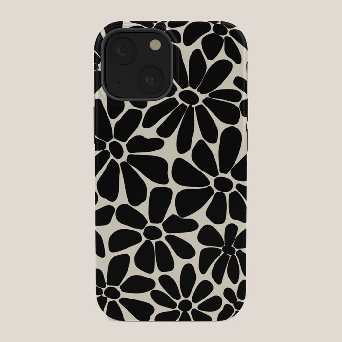 Black and White Retro Floral Art Print iPhone Case Gallery Image 34