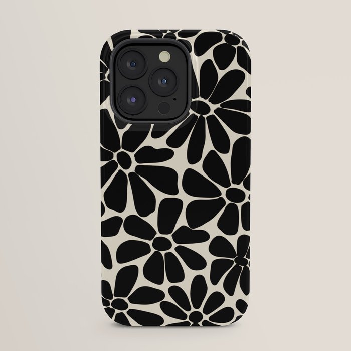 Black and White Retro Floral Art Print iPhone Case Gallery Image 23