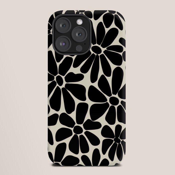 Black and White Retro Floral Art Print iPhone Case Gallery Image 20