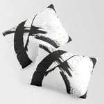 Brushstroke 7: a minimal, abstract, black and white piece Pillow Sham Gallery Image 1