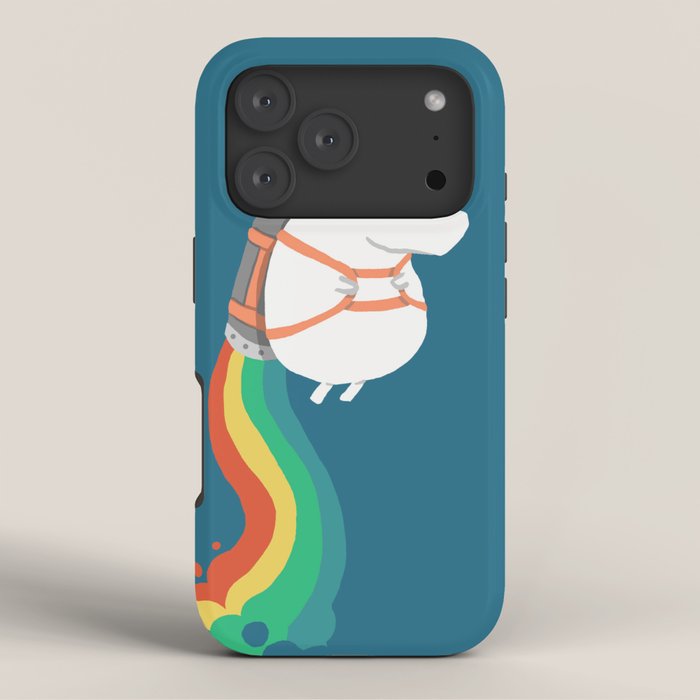 Fat Unicorn on Rainbow Jetpack iPhone Case Gallery Image 3