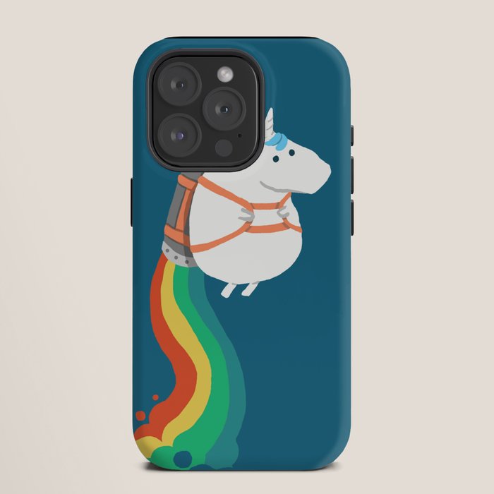 Fat Unicorn on Rainbow Jetpack iPhone Case Gallery Image 11
